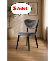 3 Adet Elma Sandalye Modern Kadife Kapitone Sırtlı Mutfak Yemek Odası Balkon Kafe Sandalyesi 85 Cm