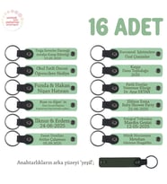 Açık Yeşil, Sınıf Öğretmeninden Minik Öğrencilerine Özel Mesajlı Karne Hatırası Anahtarlık 16’lı Set