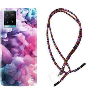 Vivo Y11S Y21S Y20 Y20S Y70 Kılıf Boyun Asklı Rasta Silikon Pink Cloud 1305