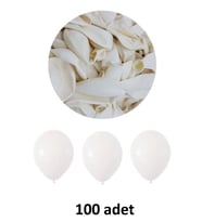Beyaz Balon 12" - 30 cm Lateks Beyaz Balon 100'lu Paket