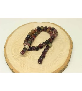 Akik Taşı Küp Şekilli 7-8mm Aralığı YARIM Dizi (24240) (18cm uzunluğundadır)