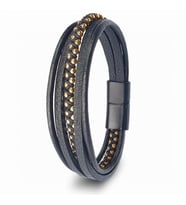 Moncuk Design Sarı Hematit Ve Çoklu Deri Bileklik 33514B3D2