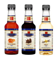 Simonelli 3'lü Şurup Seti (Toffee Karamel + Çikolata+ Vanilya) Kahve Ve Kokteyl Şurubu 3x250ml