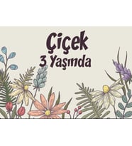 Çiçekler Temalı Doğum Günü Afişi 35X50 cm