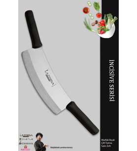 Lazbisa İncisive Serisi Mutfak Bıçak Pizza Kıyma Salata Bıçağı Çift Tutma Zırh ( Mft-986)