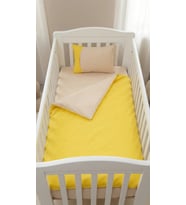 Baby Clime, 3 Parça Bebek Nevresim Takımı - 90x130 Yorgan Kılıfı, Yastık Kılıfı ve Çarşaf (Sarı)