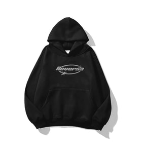 Unisex Reverse Baskılı Tasarım Oversize Sweatshirt (Siyah)