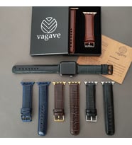 vagave Apple Watch Deri Kordon 2 3 4 5 6 7 42-44-45 mm İsme Özel 5 Renk (Haki)