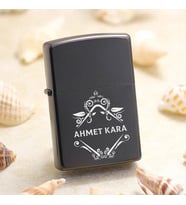 Arkadaşa Tasarım İsimli Metal Siyah Çakmak