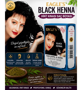 Black Henna Hint Kınası Saç Boyası Siyah Renk 6’lı Kutu Doğal Görünümlü Kalıcı Saç Boyası