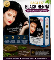Black Henna Hint Kınası Saç Boyası Siyah Renk 6’lı Kutu Doğal Görünümlü Kalıcı Saç Boyası
