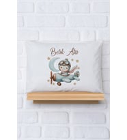 Pia Baby Premium %100 Pamuk İsme Özel Erkek Bebek Yastık Kılıfı 35*45 cm 5024-12