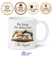 Okuma Gözlüğü Temalı Baskılı Kupa Bardak Kitap Severlere Özel Hediye