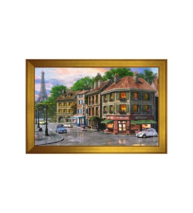 Manzara Temalı Kanvas Tablo 50 x 70 cm Gold Çerçeve