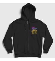 Presmono Unisex Siyah Queen Freddie Mercury Fermuarlı Kapüşonlu Sweatshirt 34565tt