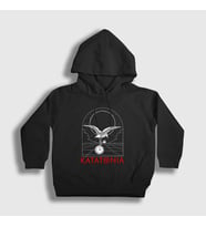 Presmono Unisex Çocuk Siyah Dove Katatonia Kapüşonlu Sweatshirt 398431tt