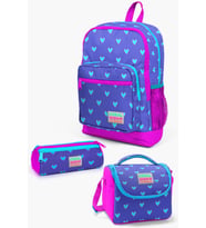 Coral High Kids Lavanta Pembe Kalp Desenli 3’lü Okul Çanta Seti SET0123706