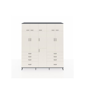 Hyperion Gardrop 8 Raflı 8 Çekmeceli 3 Askılı 220x44x243 Antrasit-Aytaşı/Aytaşı