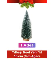 Mini Çam Masaüstü Minyatür Dekorasyon Küçük Süs Kar Yeni Yıl Noel Yapay Sedir Ağacı 15cm 1 Adet