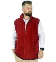 Mode XL Erkek Polar Yelek Dik Yaka Fermuarlı 22549 Bordo