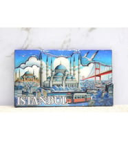 Ahşap İstanbul Temalı Magnet - Model 12