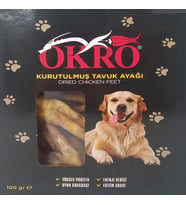 Okro Kurutulmuş Tavuk Ayağı 100gr Köpek Ödül Maması