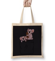 Kawaii Cute Koala Pocket 01 Bez Çanta Uzun Saplı