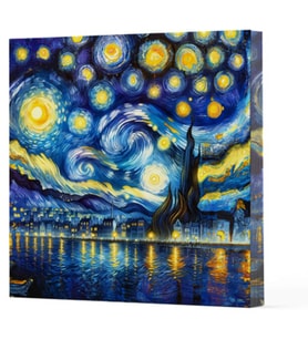Van Gogh 7 Yıldızlı Gece - Çizgisiz Yan Boyamalı Defter