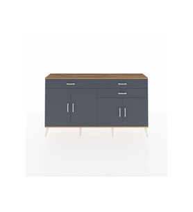 Arges Konsol 2 Raflı 3 Çekmeceli 4 Kapaklı 176x30x99 Çam-Antrasit