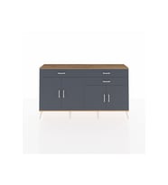 Arges Konsol 2 Raflı 3 Çekmeceli 4 Kapaklı 176x30x99 Çam-Antrasit