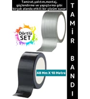 #TamirBandı Suya Neme Küfe Toza Dayanıklı Çok Amaçlı Montaj Onarım Bantı 48 mm x 10 Metre Dörtlü SET