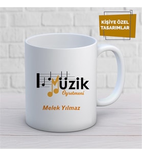 Kişiye Özel İsim Yazılabilir Müzik Öğretmeni Kupa Bardak
