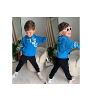 GÜLENYÜZ KAPÜŞONLU ERKEK ÇOCUK 2 Lİ TAKİM. 3-10 YAŞ TAKİM. (Mavi)