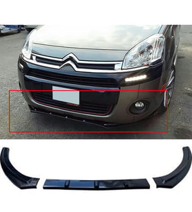Citroen Berlingo Ön Lip Parlak Siyah 3 Prç Kırılmaya Dayanıklı ABS 2009 - 2017