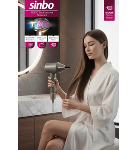 Sinbo SHD 1726 Saç Kurutma Mak. 1600W BLDC Turbo Motor, 3 Hız 4 Sıcaklık Ayarlı, 360°Manyetik Başlık
