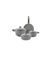 Oms 7 Parça Granit Tencere Set 3105 Gri