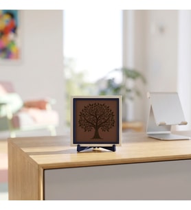 Hayat Ağacı Motifli Modern Dekoratif Obje, Yaşam Alanınıza Huzur Katan Tasarım 10x10 cm