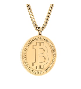 Chocli 18 Ayar Altın Kaplama Bitcoin Ayarlanabilir Kolye