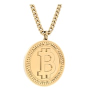 Chocli 18 Ayar Altın Kaplama Bitcoin Ayarlanabilir Kolye