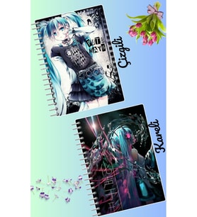 Hatsune miku defter seti 2 adet A4 boyutu 21*30 çizgili + kareli 60 syf
