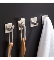 Paslanmaz Çelik 4 adet Topuzlu Banyo Askısı Havluluk Havlu Askılık inox - kendinden yapışmalı sistem