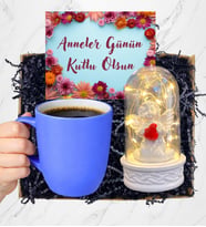 Anneler Günü Hediyesi Led Işıklı Melek Annem Temalı Fanus ve Kupa Bardak (Model 3)