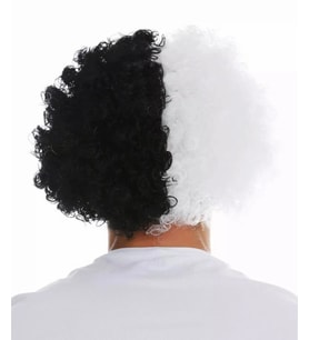 Siyah Beyaz Kıvırcık Afro Bonus Peruk Taraftar Bonus Saç
