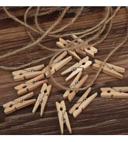 İp Hediyeli Mini Mandal 24 lü Fotoğraf Süsleme Mandalı