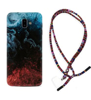 Samsung J6 Plus J7 Prime J7 Pro M20 Kılıf Boyun Asklı Rasta Silikon Red Blue Black Abstact 1386