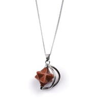 Kahverengi Yıldız Taşı Merkaba Kolye 