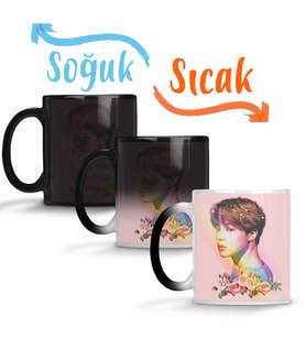 Bts Jimin Çiçekli Sihirli Kupa Bardak Porselen