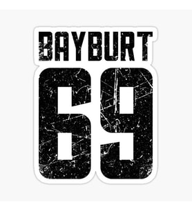 69 BAYBURT Sticker Yapıştırma Oto Etiket 17cm