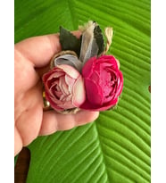 6X5 CM GÜLLÜ PEMBE ÇİÇEKLİ İĞNELİ BROŞ YAKA İĞNESİ TÜRBAN GİYİM AKSESUARI