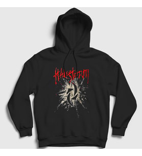 Presmono Unisex Siyah Logo Halestorm Kapüşonlu Sweatshirt 382323tt
